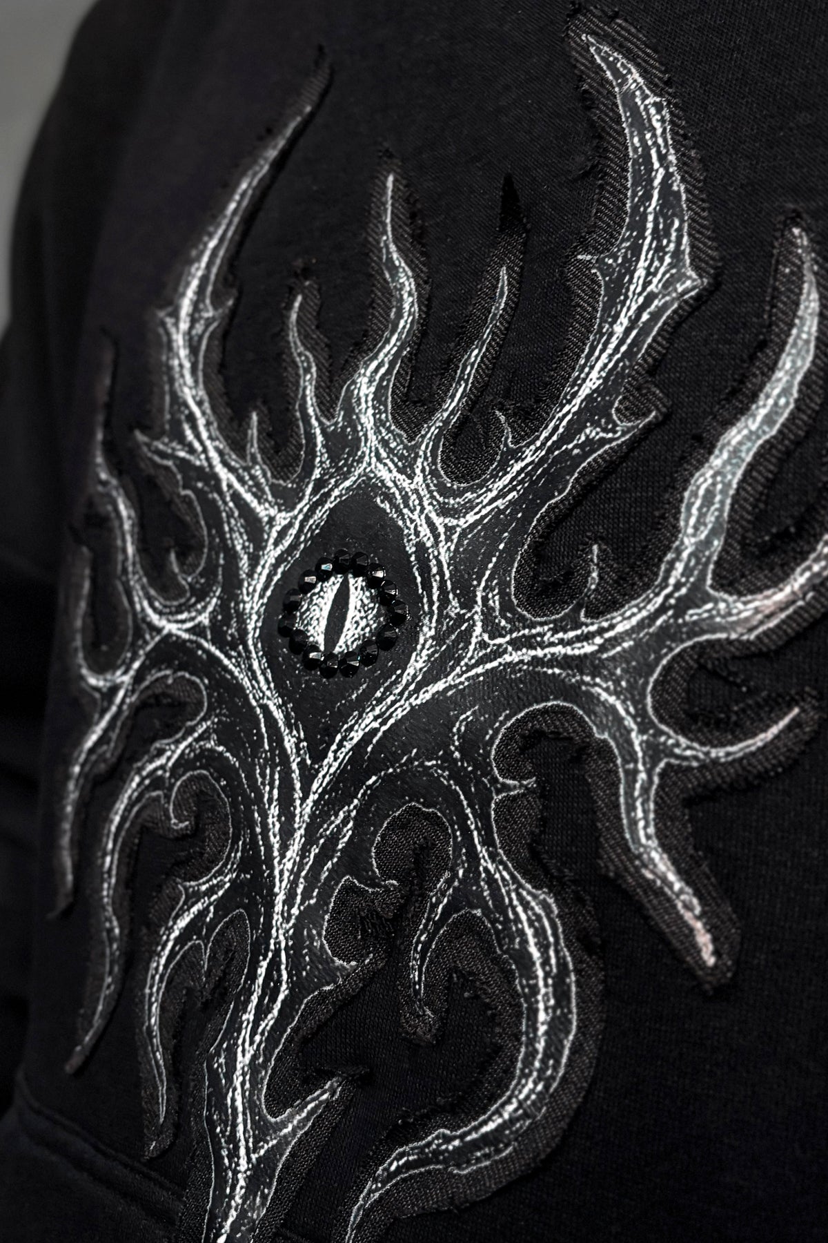 BLACK WALKER BAGGY GOTHIC HOODIE | 1OF1